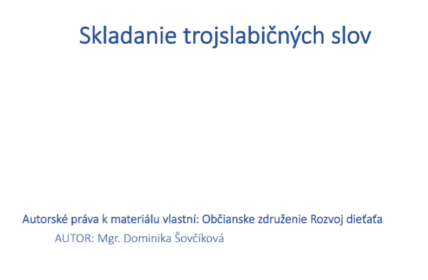 PDF - Skladanie 3-slabičných slov