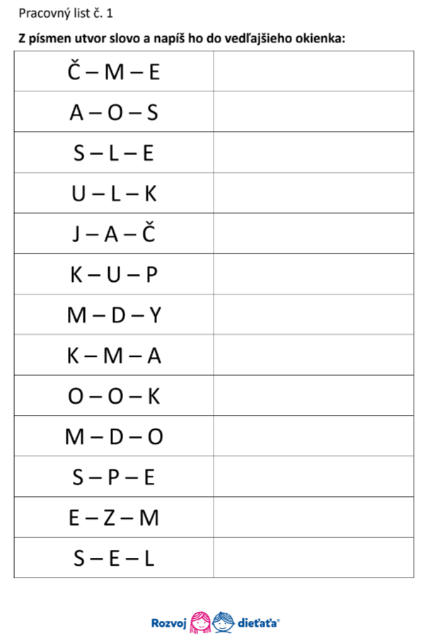 PDF - Usporiadaj písmená do slov – Obrázok 2