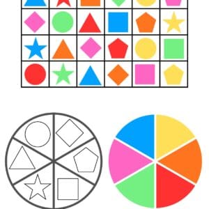 PDF - Bilaterálne párovanie: vizuálne prepájanie tvarov/čísel a farieb