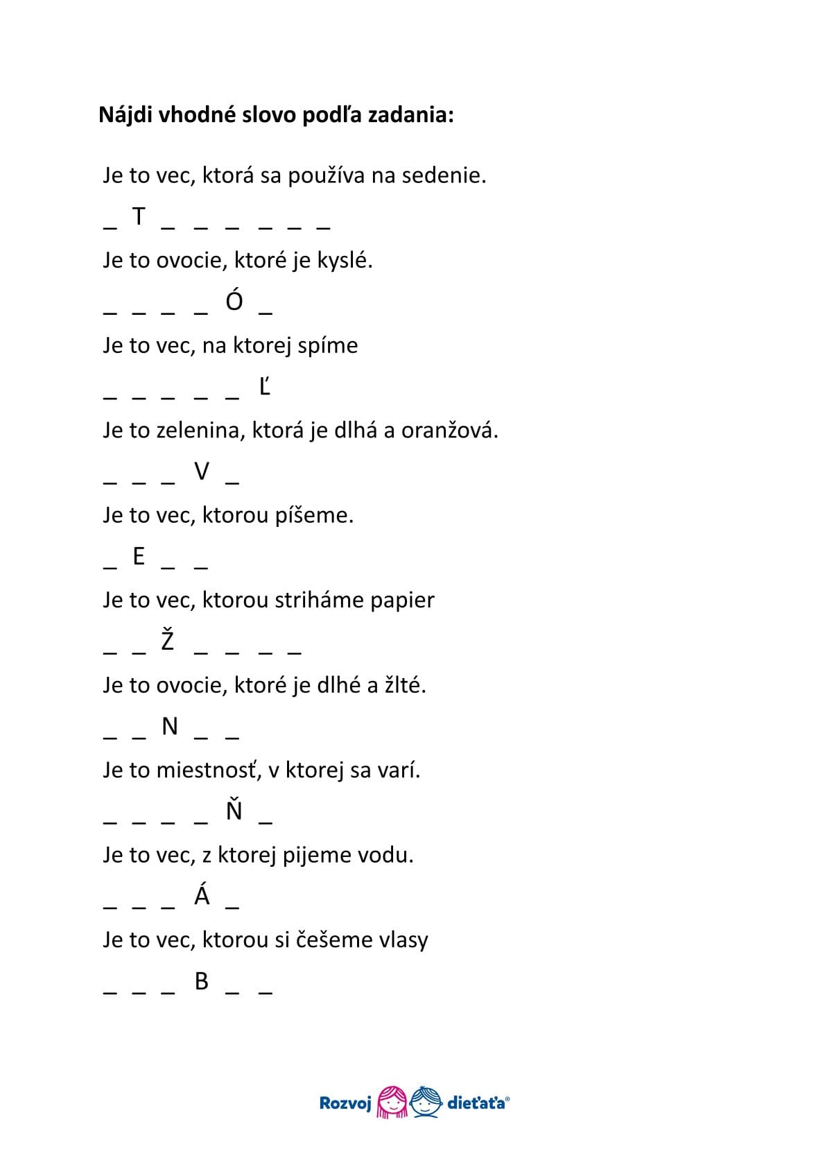 PDF - NÁJDI A NAPÍŠ SPRÁVNE SLOVO – Obrázok 3