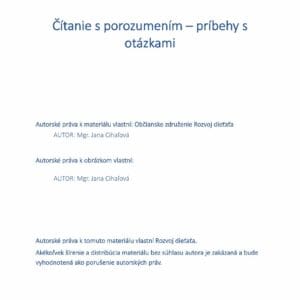 PDF - Čítanie s porozumením – príbehy s  otázkami
