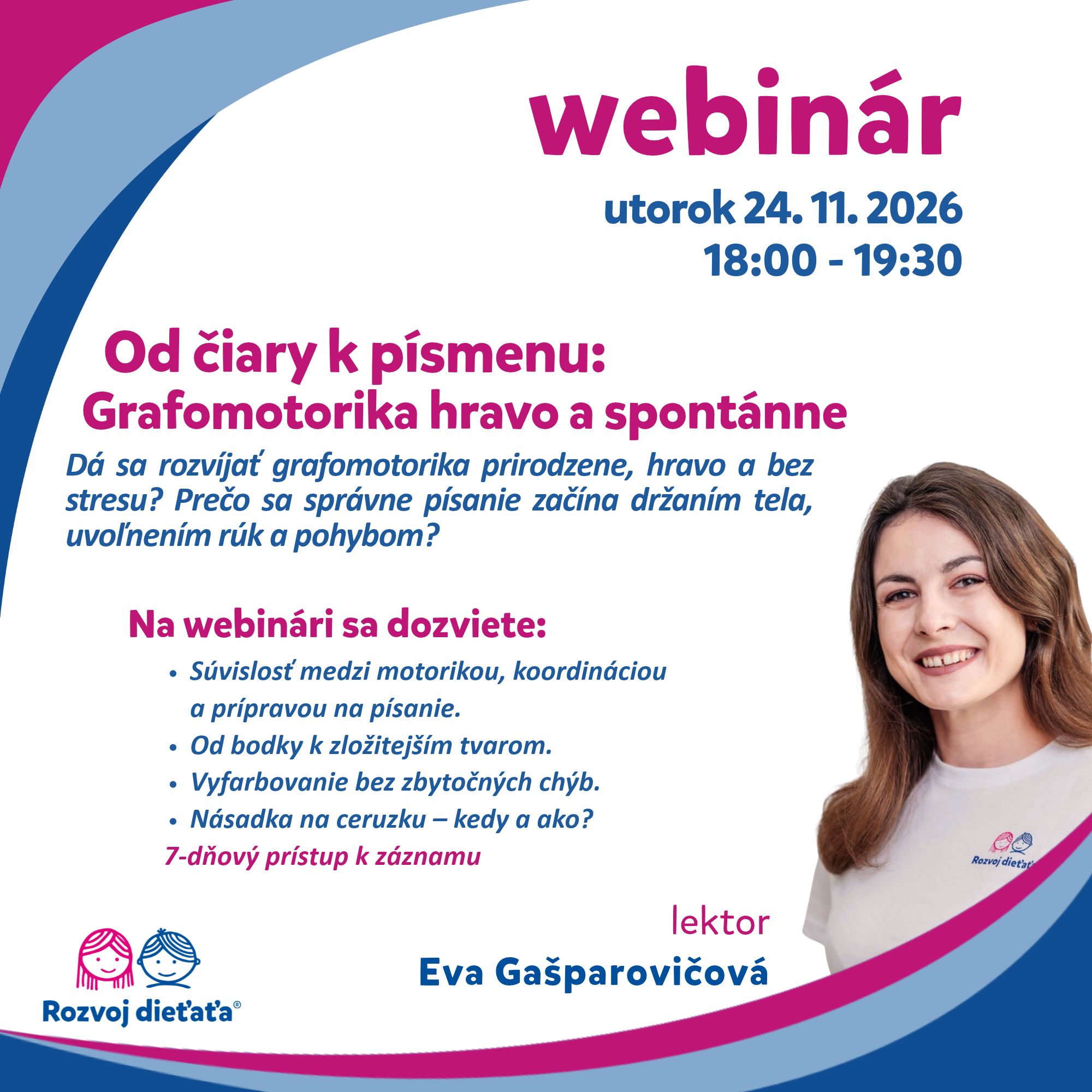Webinár - Od čiary k písmenu: Grafomotorika hravo a správne